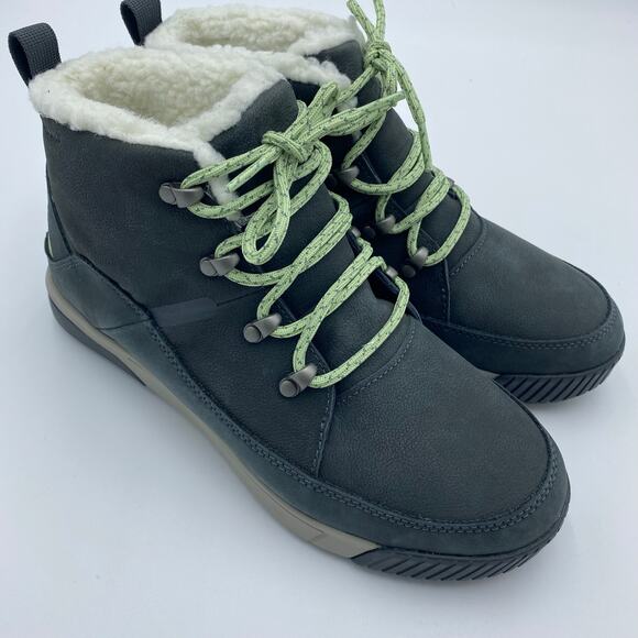 The North Face Boot Women 9 Sierra Mid Lace Up Gray & Sage Outdoor Hiking Active - Picture 1 of 9